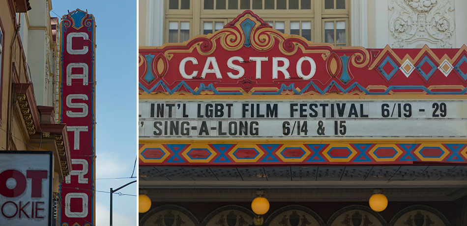 Castro Theater Sign Listing Showtimes
