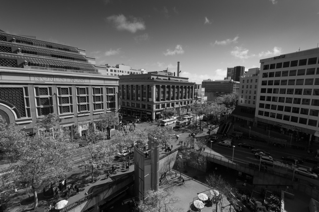 Market Street and Powell St. Station, a historic marker in the city. Photo by Martin Totland.